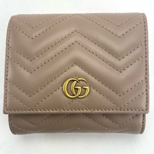 Gucci #598629 GG Marmont Lion Trapuntata Leather Wallet